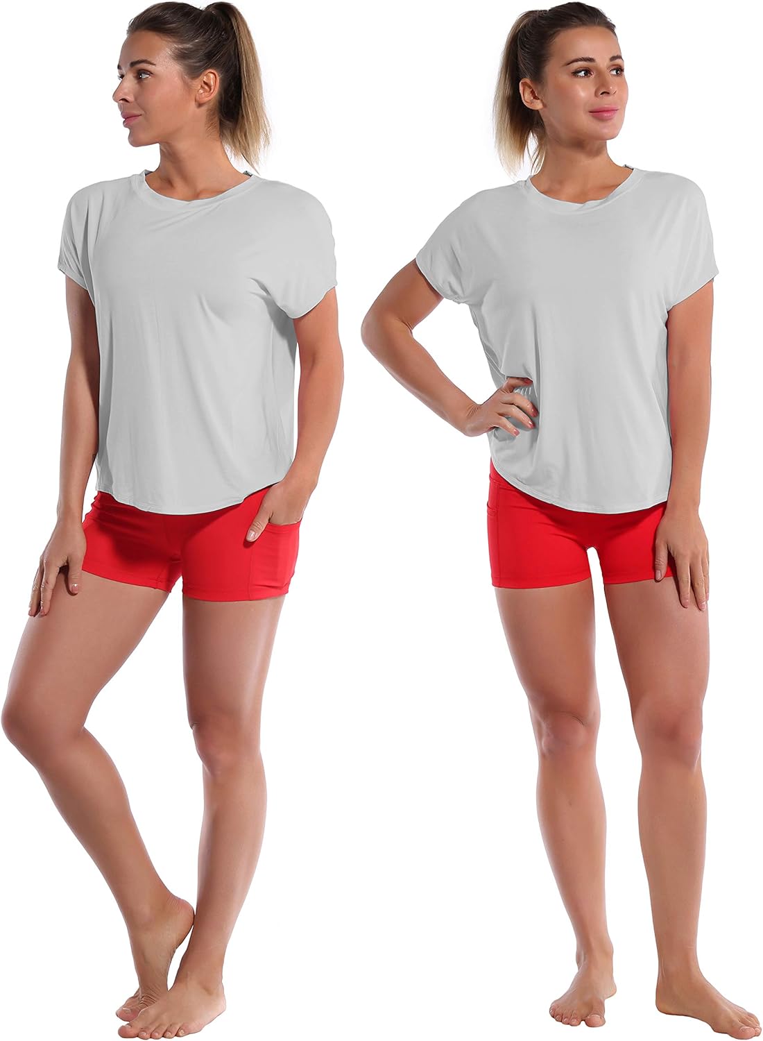 BUBBLELIME Short Sleeve Women's Basic T Shirt Crewneck Soft Stretchy Breathable Athletic Workout Tops