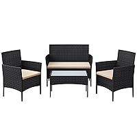 SONGMICS Set di mobili da Balcone mobili da Giardino in polyrattan PE Set Lounge mobili