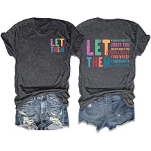 Let Them Shirts for Women Trendy Retro Graphic Tees Funny Motivational Quote Short Sleeve Summer Tops