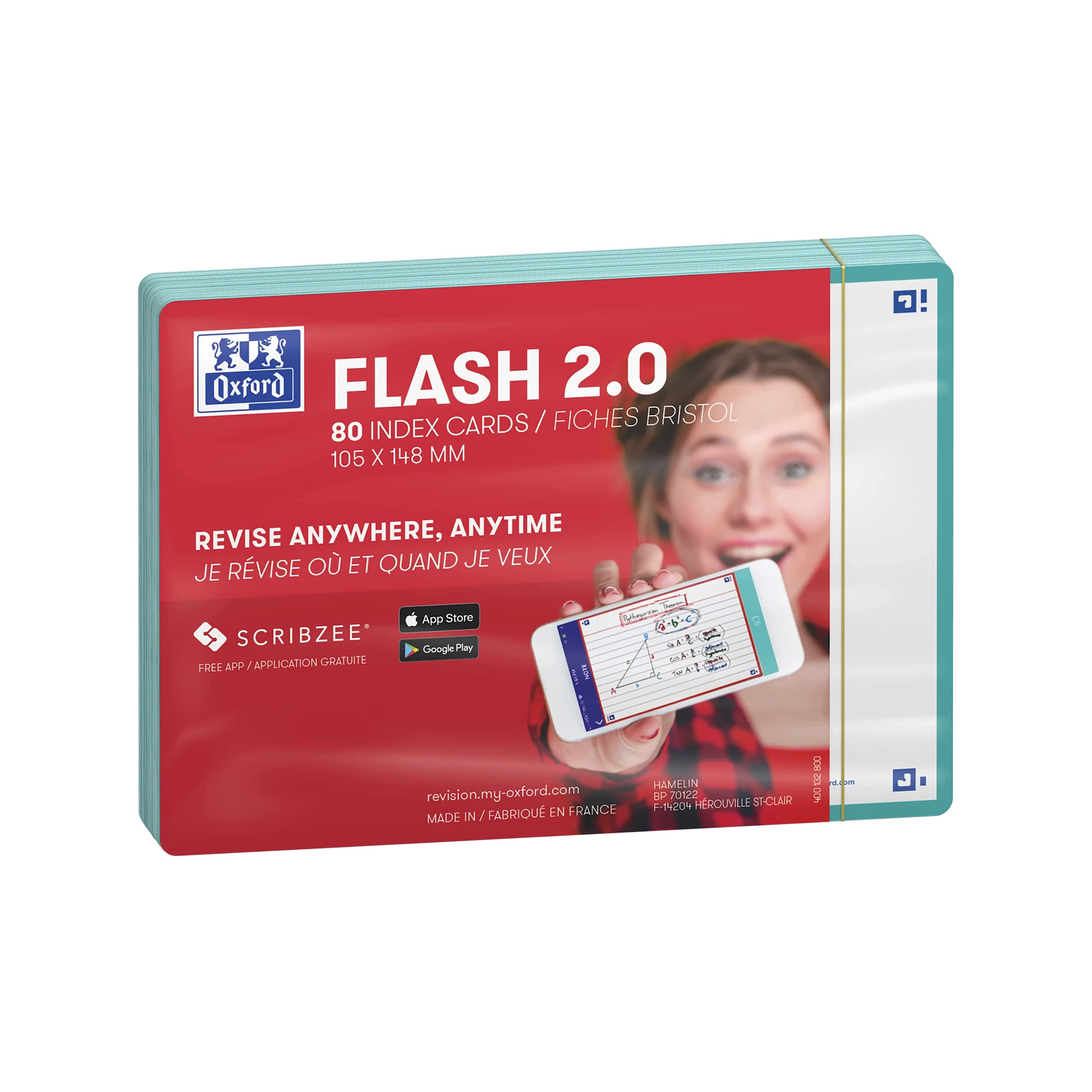 Oxford FLASH 2.0 Karteikarten A6, Lernkarten, 105x148mm, Liniert, Grün
