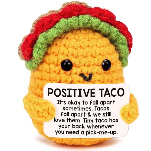 LuoHere Positive Crochet Taco Birthday Gifts for Women Men Easter