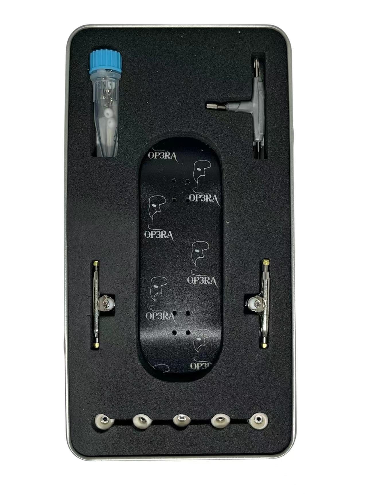 LEEFAI Op3ra Pro Fingerboard Complete 34 * 96mm Maples Wood 5 Plys Handmade Premium Deck,UV Printing Graphic-Pro Trucks & 5 Urethane Bearing Wheels,-