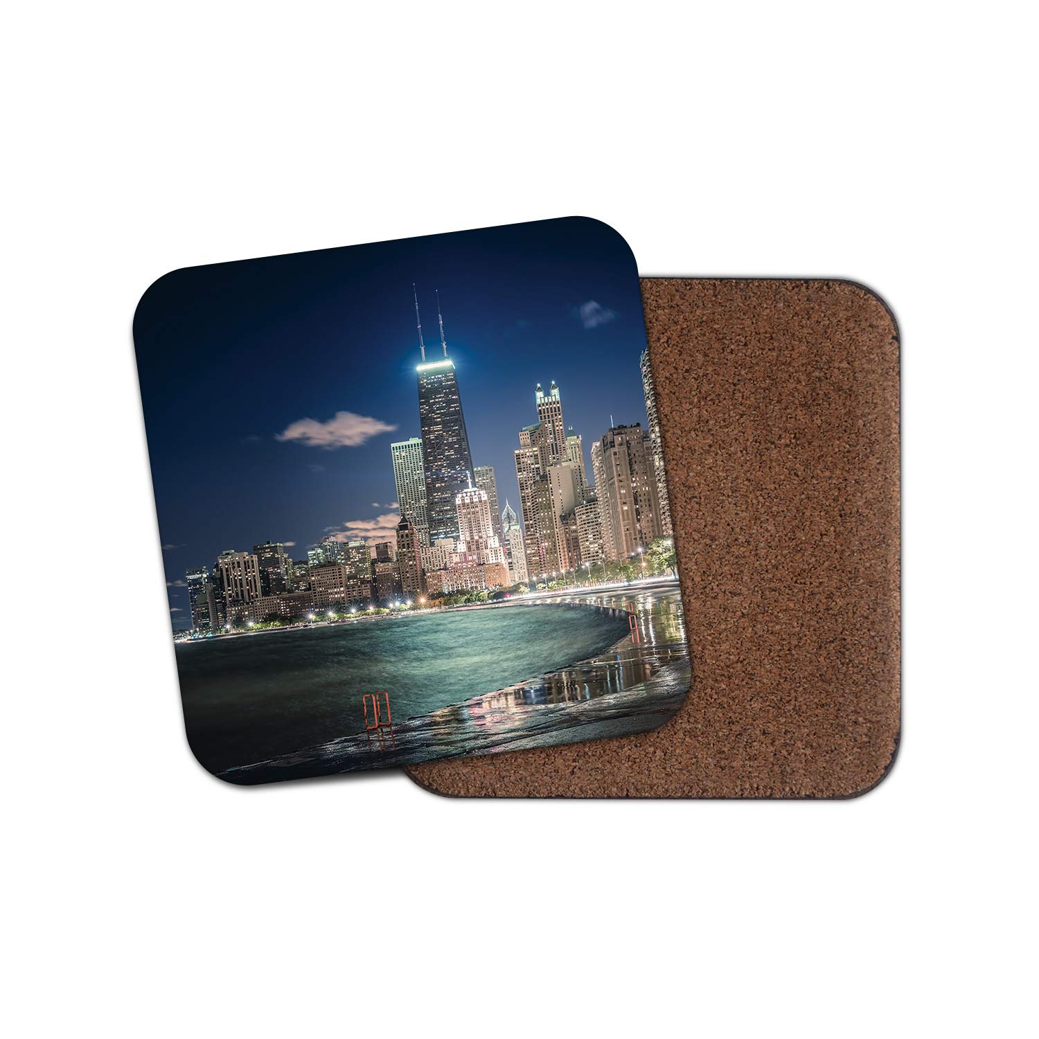 Destinationvinyl Multicolor 1 X Chicago City Coaster - Illinois Willis Tower Skyscraper Usa America #12389