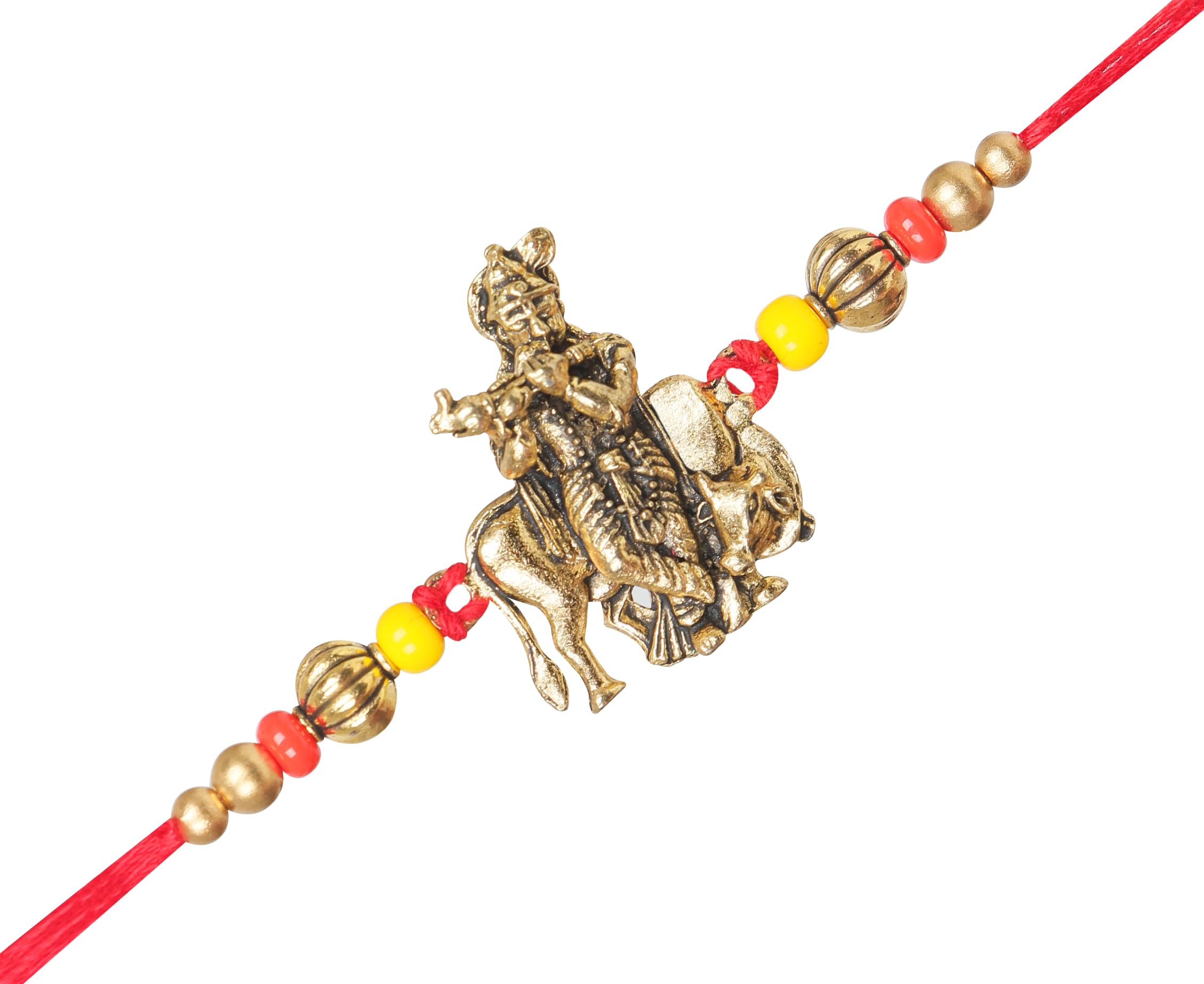 CHERKRAFTJai Shree Krishna Morpank Flute Rakhi for Brother (Pack of 1) Rakhi Thread for Men/Boy Raksha Bandhan