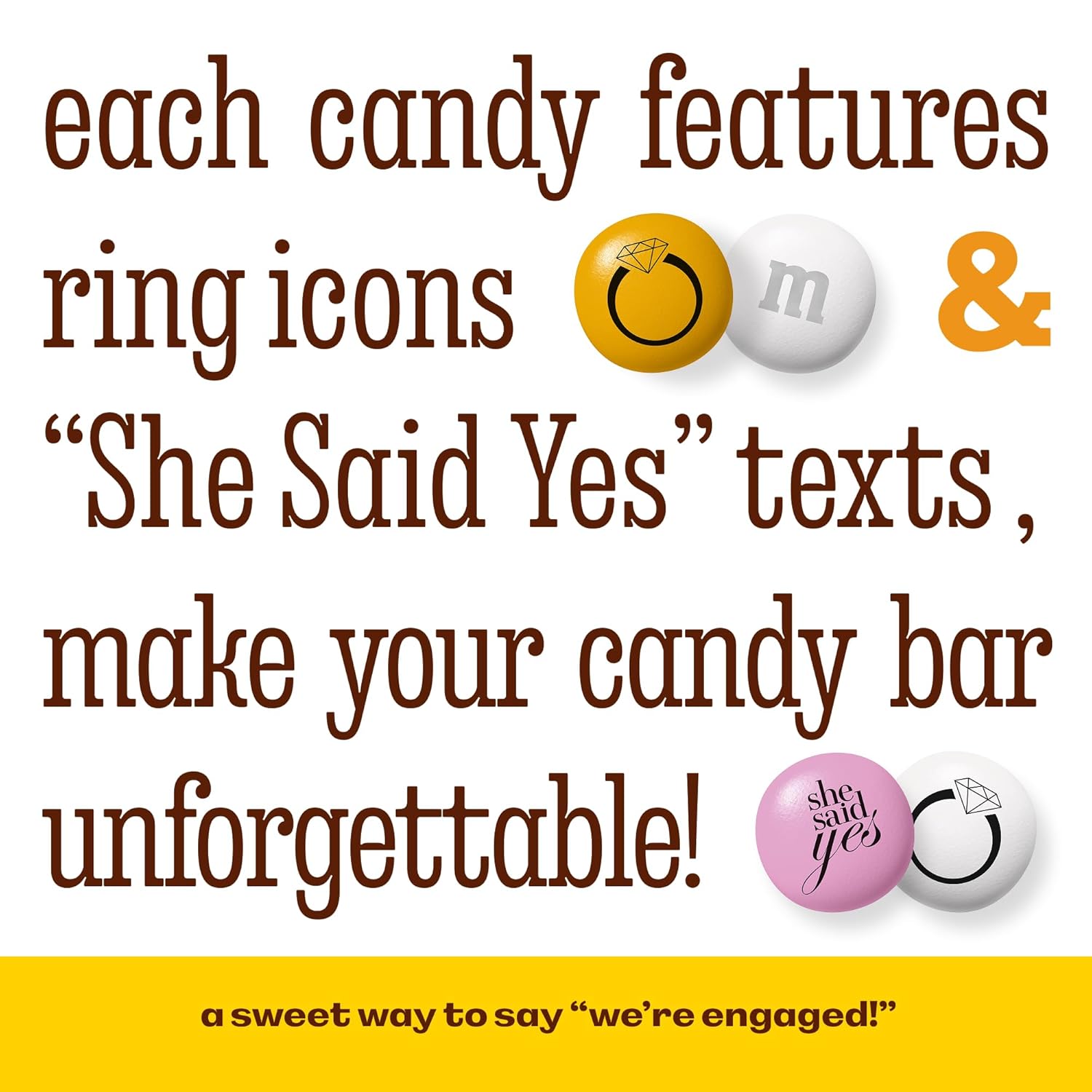 M&M’S WORLD Engagement Party M&M’S Chocolate Candy 2 lb Bag – Romantic Mix for Wedding Events, Bridal Showers, Candy Buffets, Table Decor, or Engagement Celebration Favors