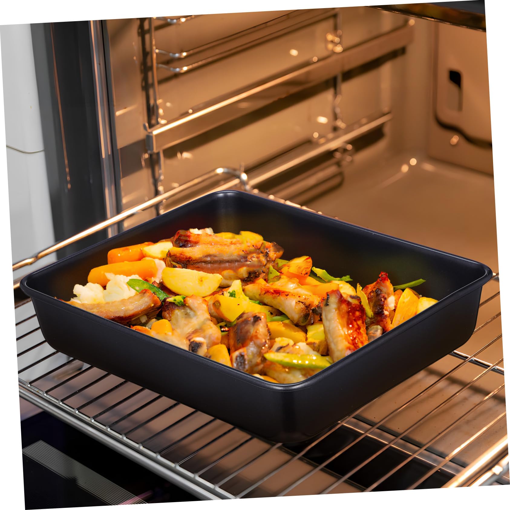 Uonlytech 2stücke Edelstahl Backblech für Ofen Backbleche mit Antihaftbeschichtung Stabil und Vielseitig Einsetzbar für Backen und Grillen