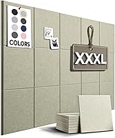 Vista 8 de Vision Board - Tablero grande de corcho para paredes de 59 x 36 pulgadas, tablero de anuncios negro, paquete de 15 azulejos de pared de fieltro