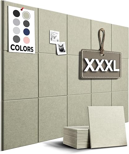 Miniatura 8 de Vision Board - Tablero grande de corcho para paredes de 59 x 36 pulgadas, tablero de anuncios negro, paquete de 15 azulejos de pared de fieltro,