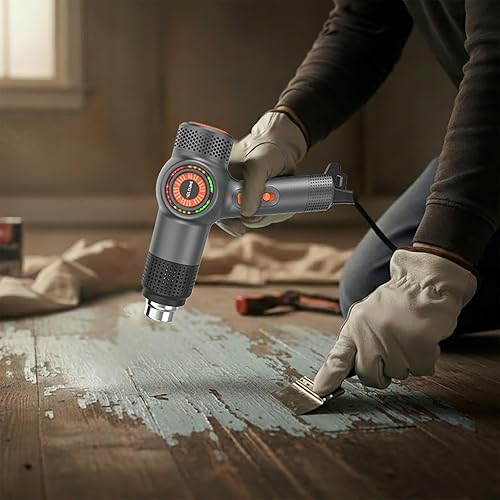 Miniatura 6 de Heat Gun Fast Heating 1800W 122℉-1202℉ LED 3-color light to display temperature Shrink wrap heat gun with 4 Nozzles for Soften,Car film,Drying