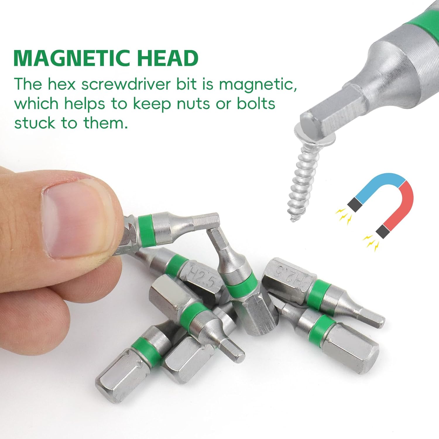 H2.5 Hex Bit Metric Insert Screwdriver Bit - 8pcs