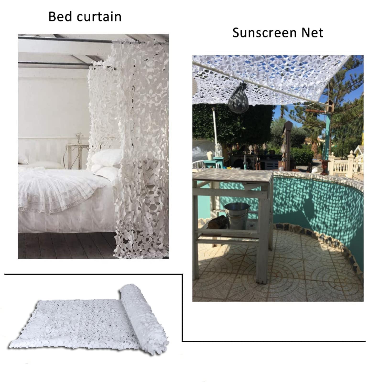 Rete mimetica bianca,rete mimetica rinforzata,rete ombreggiante mimetica,tenda mimetica,per fiori e piante verdi, ombreggiatura auto,decorazione per feste,1.5x2m,4x6m,8x9m,White-3x5m(9.8x16.4ft)