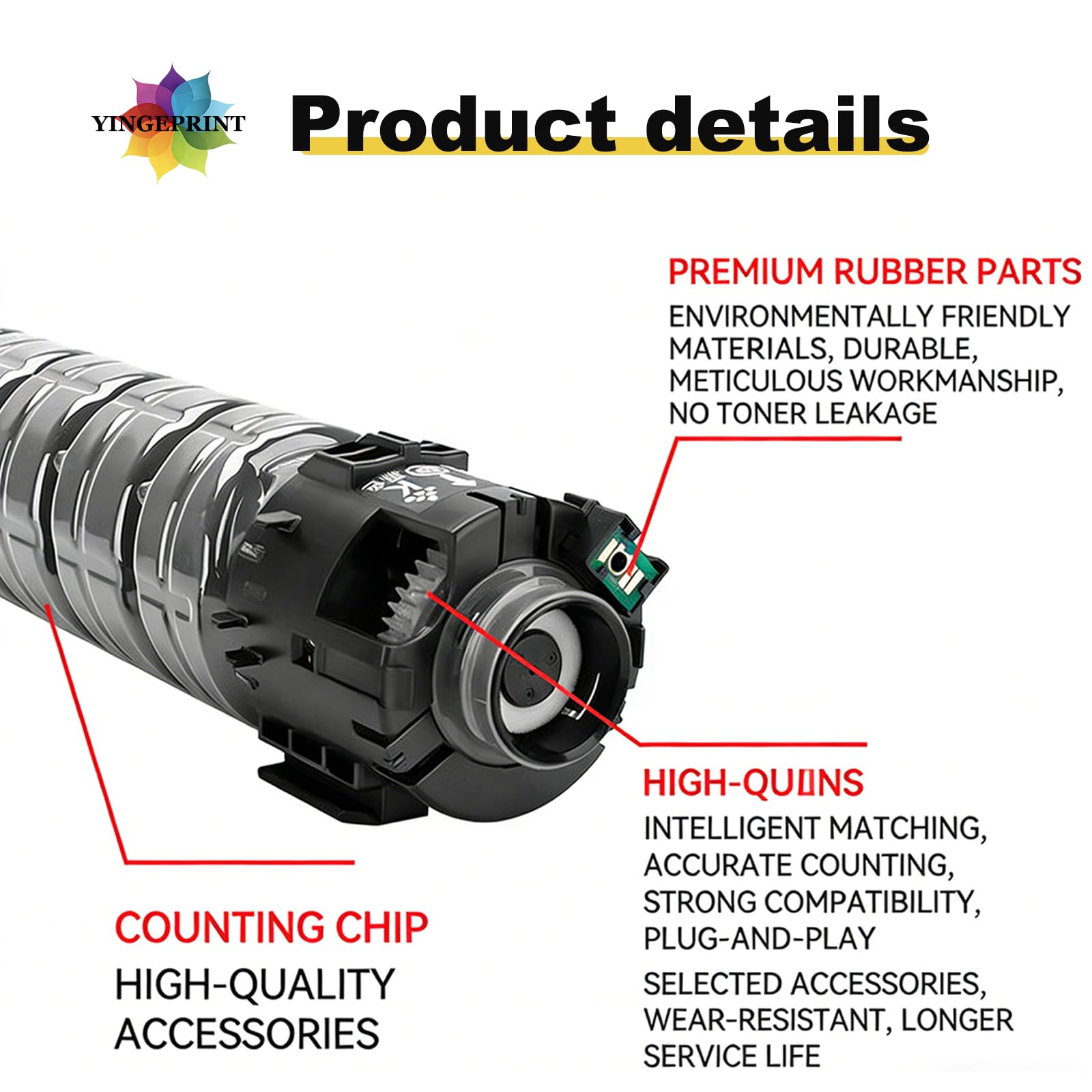 Cartuccia toner compatibile per Ricoh Aficio MP C3003 C3003SP C3503 C3503SP C3004 C3004SP C3504 C3504SP, codice 841817 841818 841819 841820 Kit Referenze cambio (1PK) - Magenta)