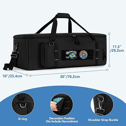 Miniatura 6 de samdew Bolsa de viaje con trípode de 30 pulgadas, estuche para equipo de estudio fotográfico con hebillas seguras y bolsillo de almacenamiento para