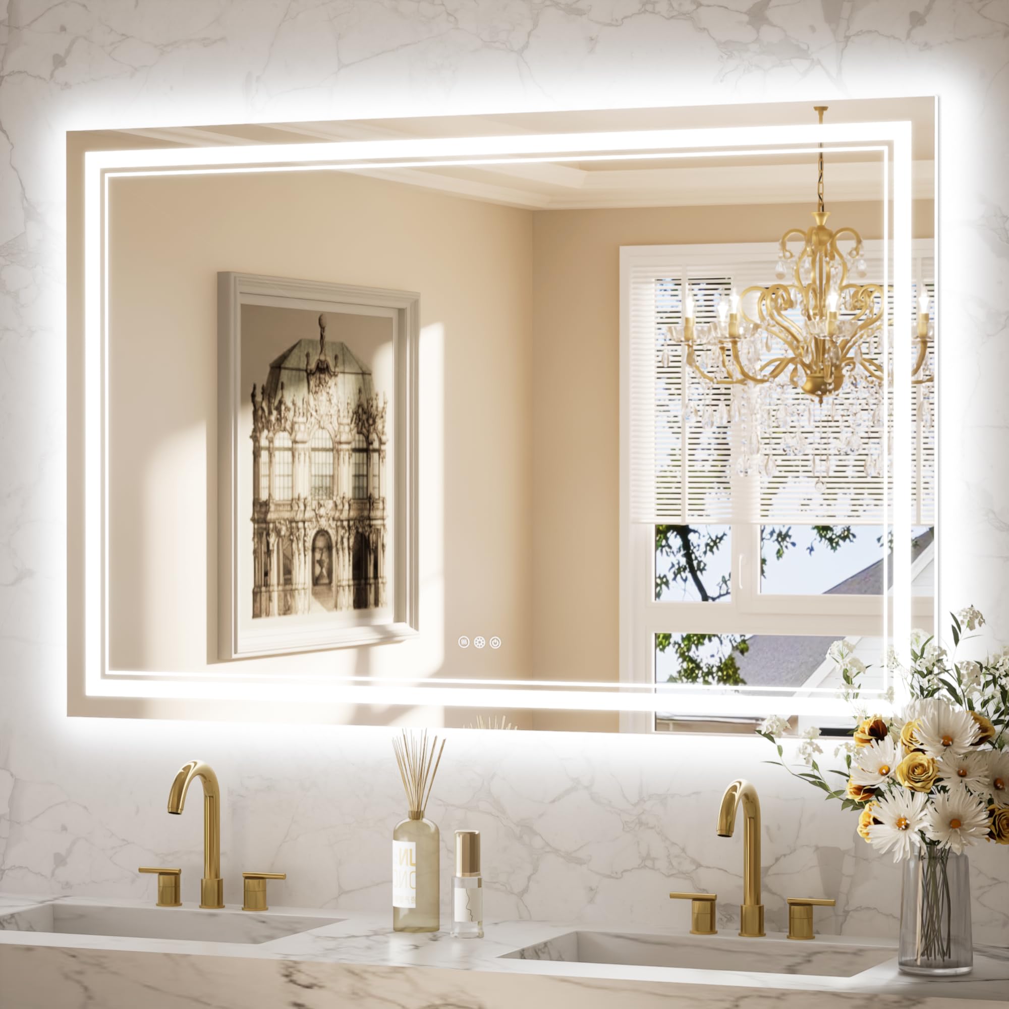 Keonjinn 55x36 LED Bathroom Mirror