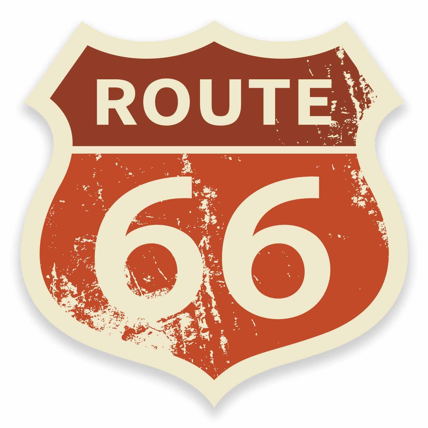 Destinationvinyl Multi 2 X 10Cm Route 66 Vinyl Sticker Laptop Car Bike Travel Luggage Usa America #9652 (10Cm Wide X 10Cm High)