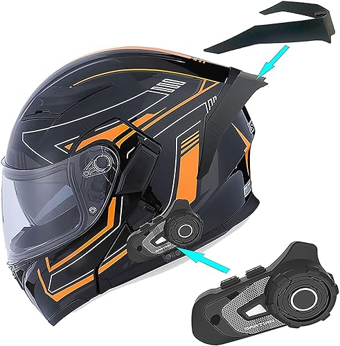 1Storm - Casco modular de cara completa para motocicleta, con doble visera abatible, protector solar HB89 Negro brillante