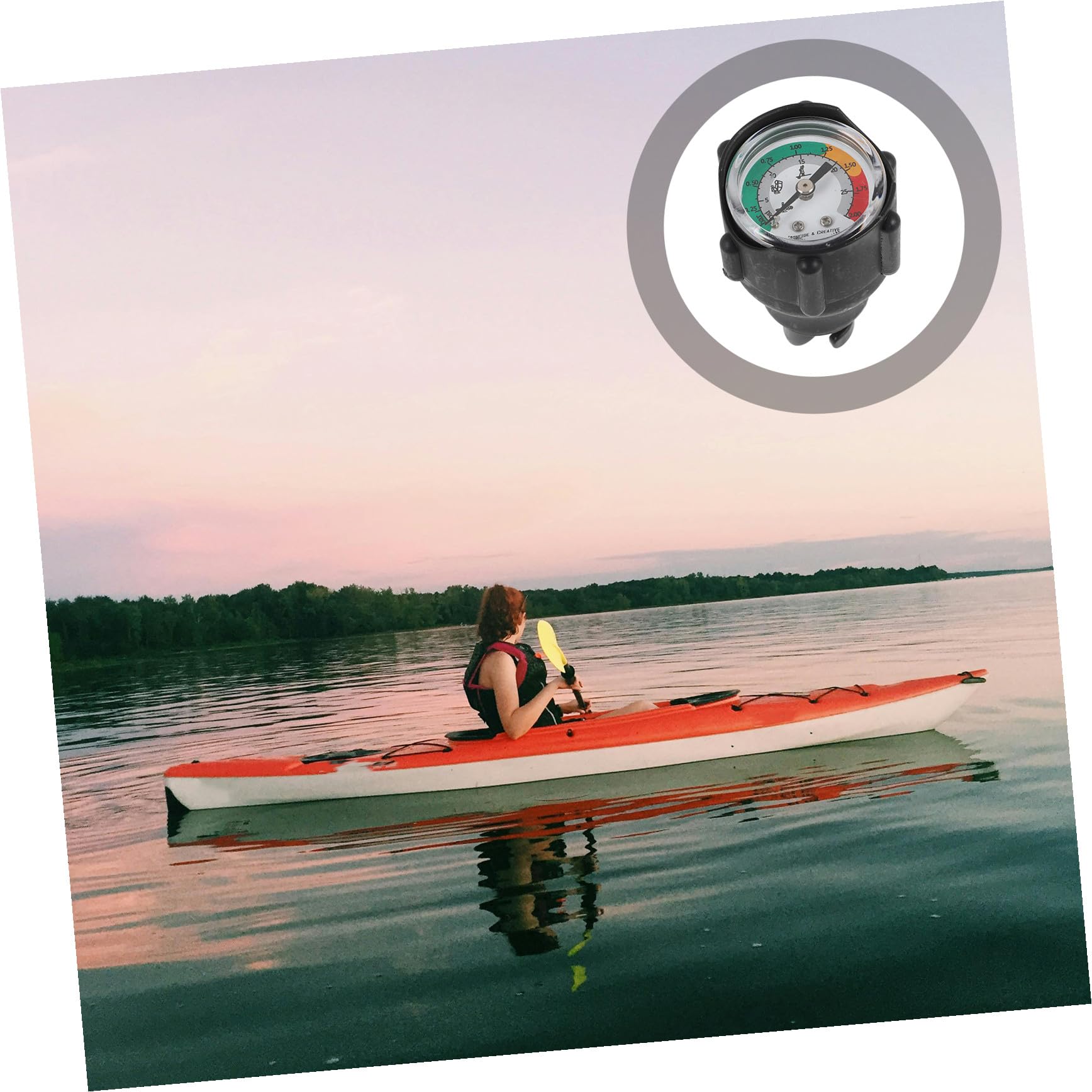 Manometro per Pressione per Kayak e Barche Gonfiabili Misurazione Precisa in Plastica e Acciaio Inossidabile per Sport Acquatici All'aperto
