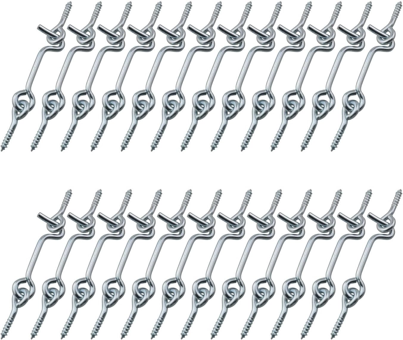 TAODAN 24PCS Fastener Window Hook and Eye Latch, Carbon Steel, 100% Carbon Steel, Door Latch, Hook and Eye