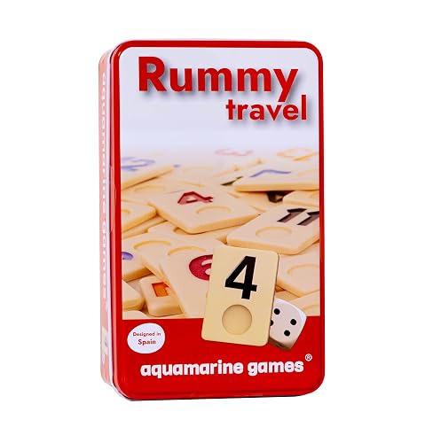 Aquamarine Games Travel Rummy 4 Jugadores Estuche metálico