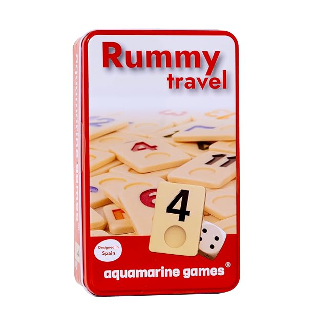 Aquamarine Games Travel Rummy 4 Jugadores Estuche metálico