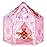 Hamdol Hexagon Princess Play Tent for Girls, Large Indoor Outdoor Castle Playhouse with Carrying Bag, Dreamy Reading Nook and Imaginative Play Space, Birthday for Kids Ages 3-8