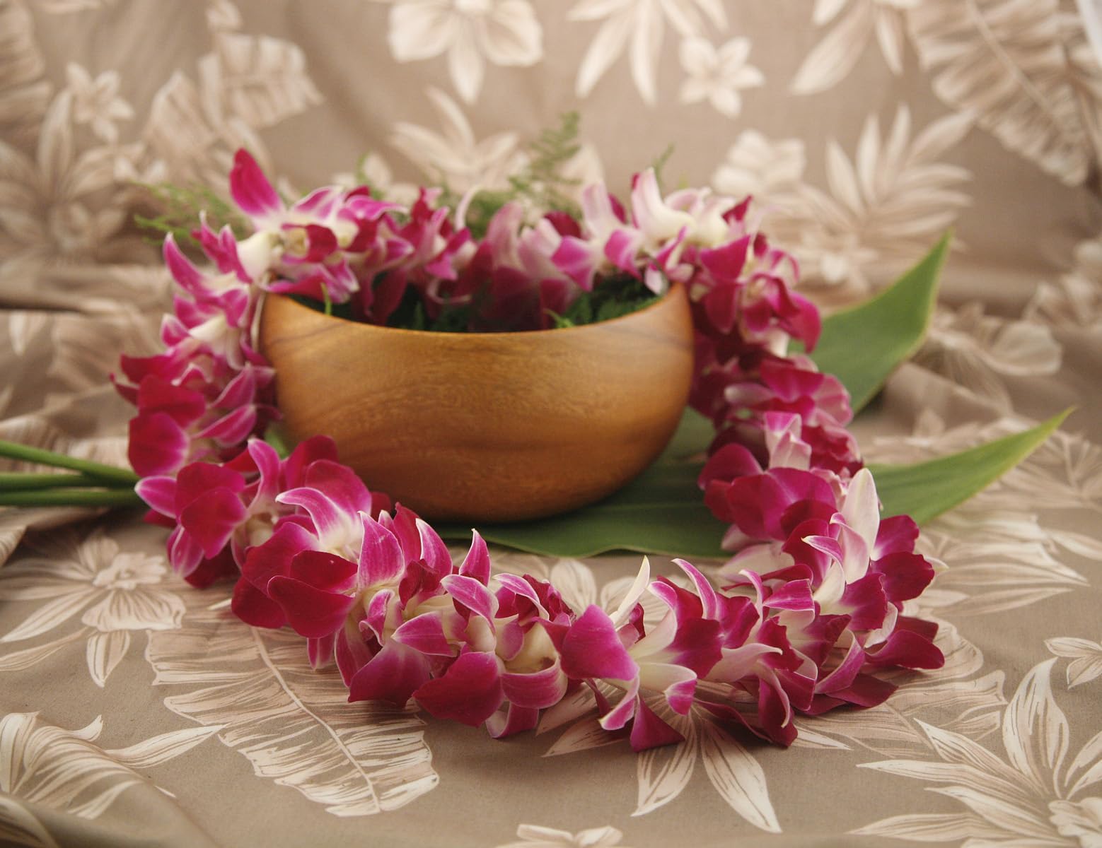 Fresh Hawaiian Orchid Flower Lei, Single Strand From Hawaii