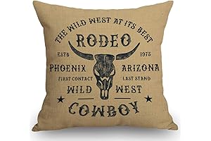 Vintage Rodeo Cowboy Decorative Throw Pillow Covers: Rustic Western Farmhouse Decor for Your Home