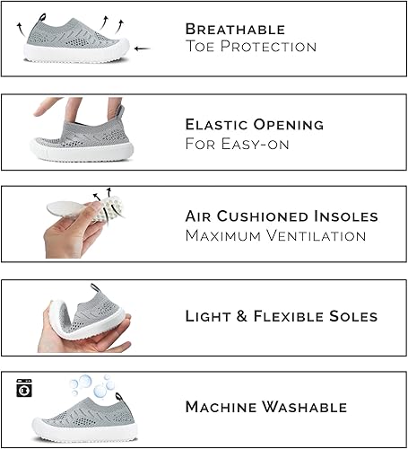 Vista 3 de JAN & JUL Zapatos de punto lavables a máquina Tenis transpirables y ligeros (bebébebéniño pequeño)