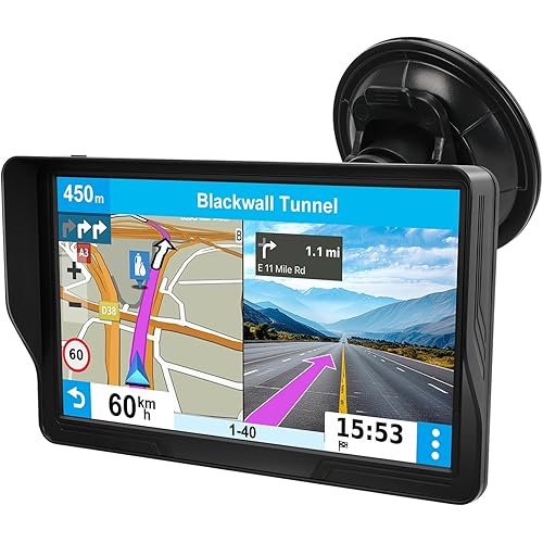 GPS Navigator for Car Truck RV - 9 Inch HD Navigation System with 2025 Maps, Free Lifetime Updates, Custom Truck Routing