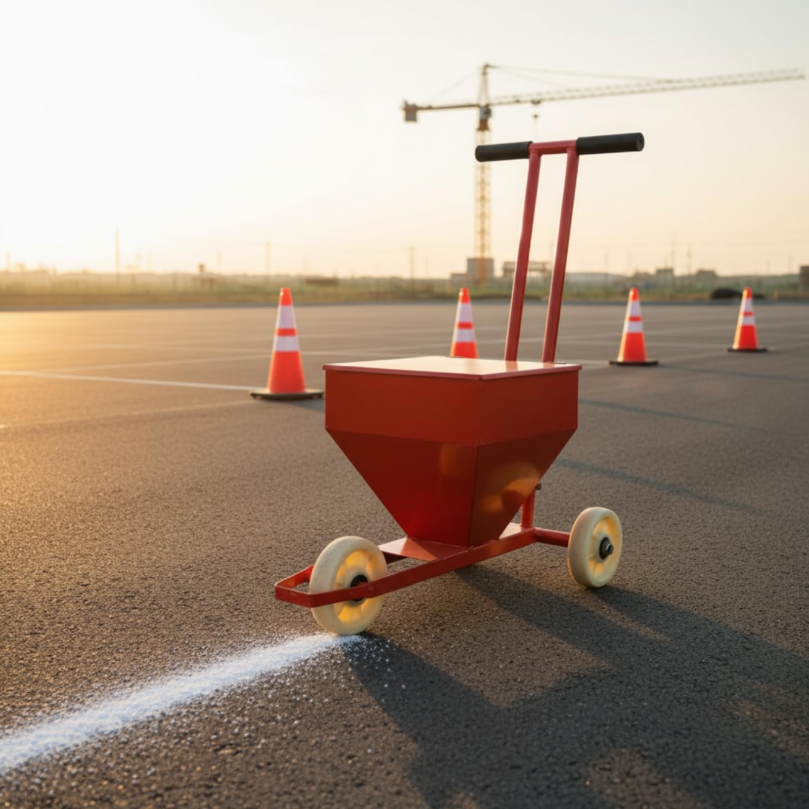 Carro Trazador de Cal Portátil Esparcidor de Cal Empuje Manual Máquina Delimitar Terrenos para Pista Deportiva, Patio Escolar, Obra