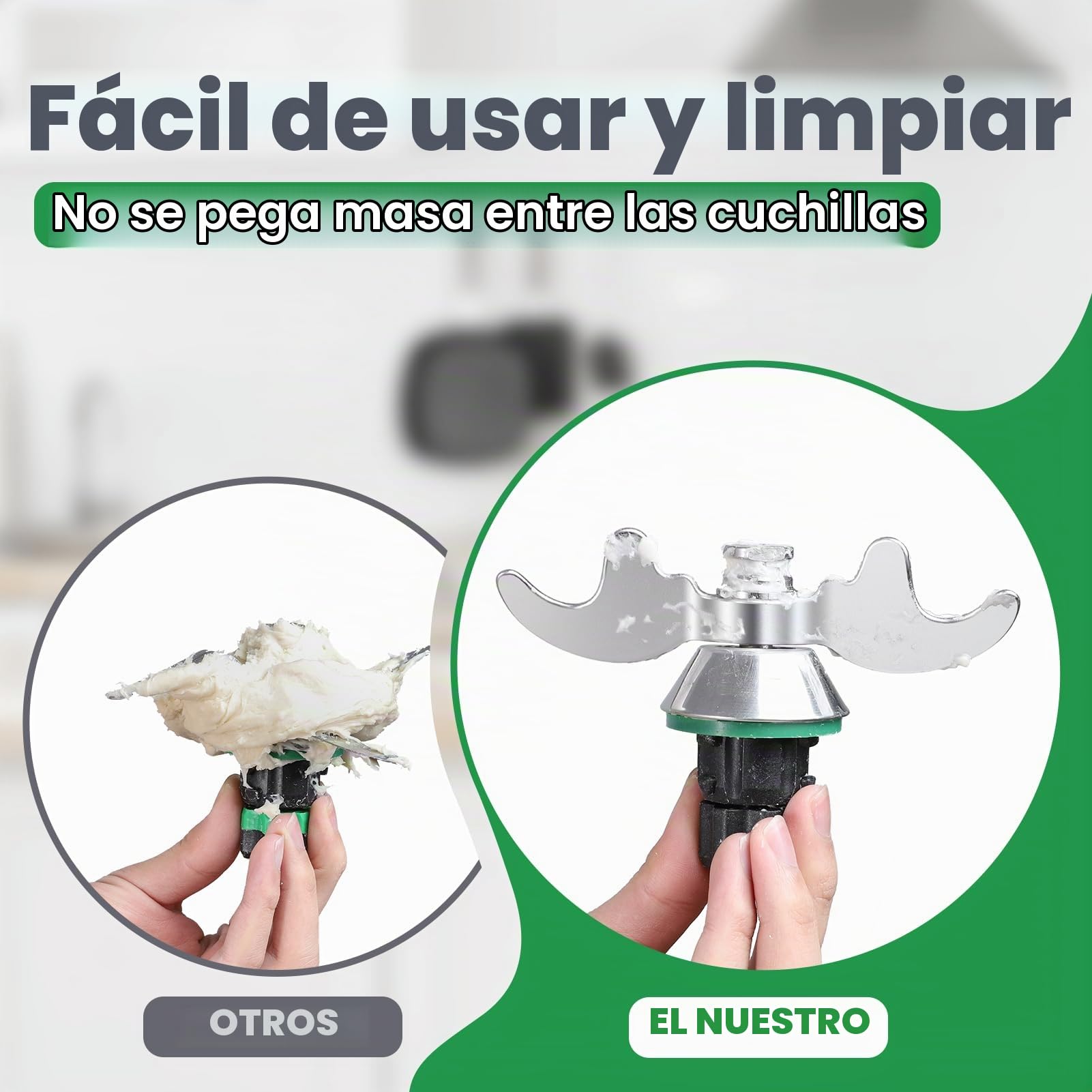 Cuchillas Mezclador para Thermomix TM6 TM7, Accesorios de Repuesto para Cuchillas de licuadora de aptas para Thermomix TM7,TM5,TM6, TMF, Evita la restos de Masa, Limpieza Rápida de la Cuchilla