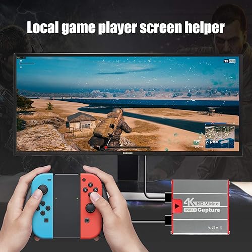 Miniatura 4 de Mirabox USB3.0 4K Tarjeta de captura de video HDMI, 1080P 60FPS HD dispositivo de captura de juegos Cam Link con HDMI Passthrough Trabajo con DSLR