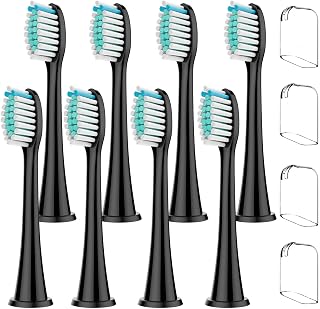 Replacement Toothbrush Heads Compatible with Philips Sonicare, HX6015/03, HX6053/64,8 Brush Heads (3rd Gen, 2023 Release) (Black)