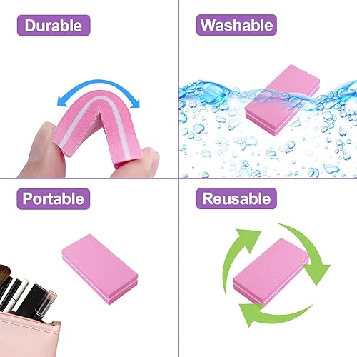 Miniatura 3 de Pulidores de uñas (30 unidades), lima de uñas de bloque amortiguador para uñas acrílicas y naturales, grano 100180, bloque de pulido de uñas a