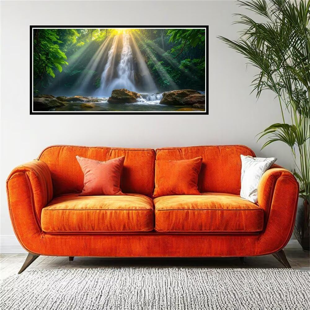 Malen Nach Zahlen Erwachsene, Malen Nach Zahlen Sonnenuntergang Landschaft DIY Handgemalt Ölgemälde, Paint by Numbers Adult Kit Als Geschenk, Knitterfreie Leinwand, (Ohne Rahmen) 80x160cm z0z-809