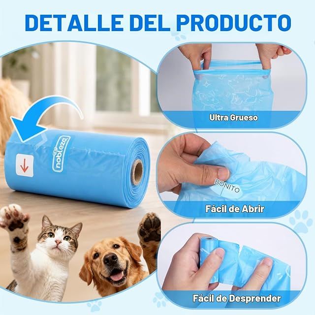Foto 5 de 7 de Nobleza Bolsas Caca Perro, 300 Bolsas Excrementos Perros con Dispensador