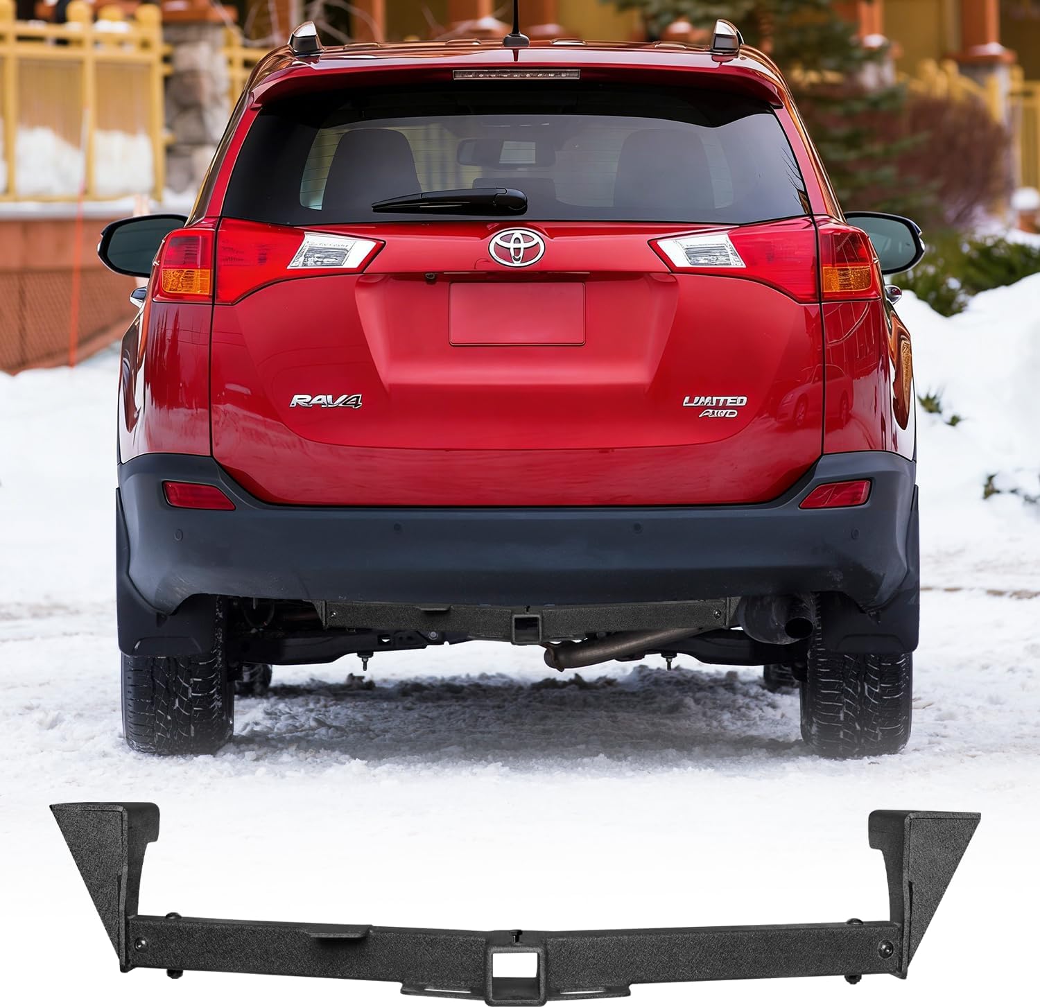 Trailer Hitch Black Steel Compatible with 2006-2018 RAV4 w/2” Hitch Receiver