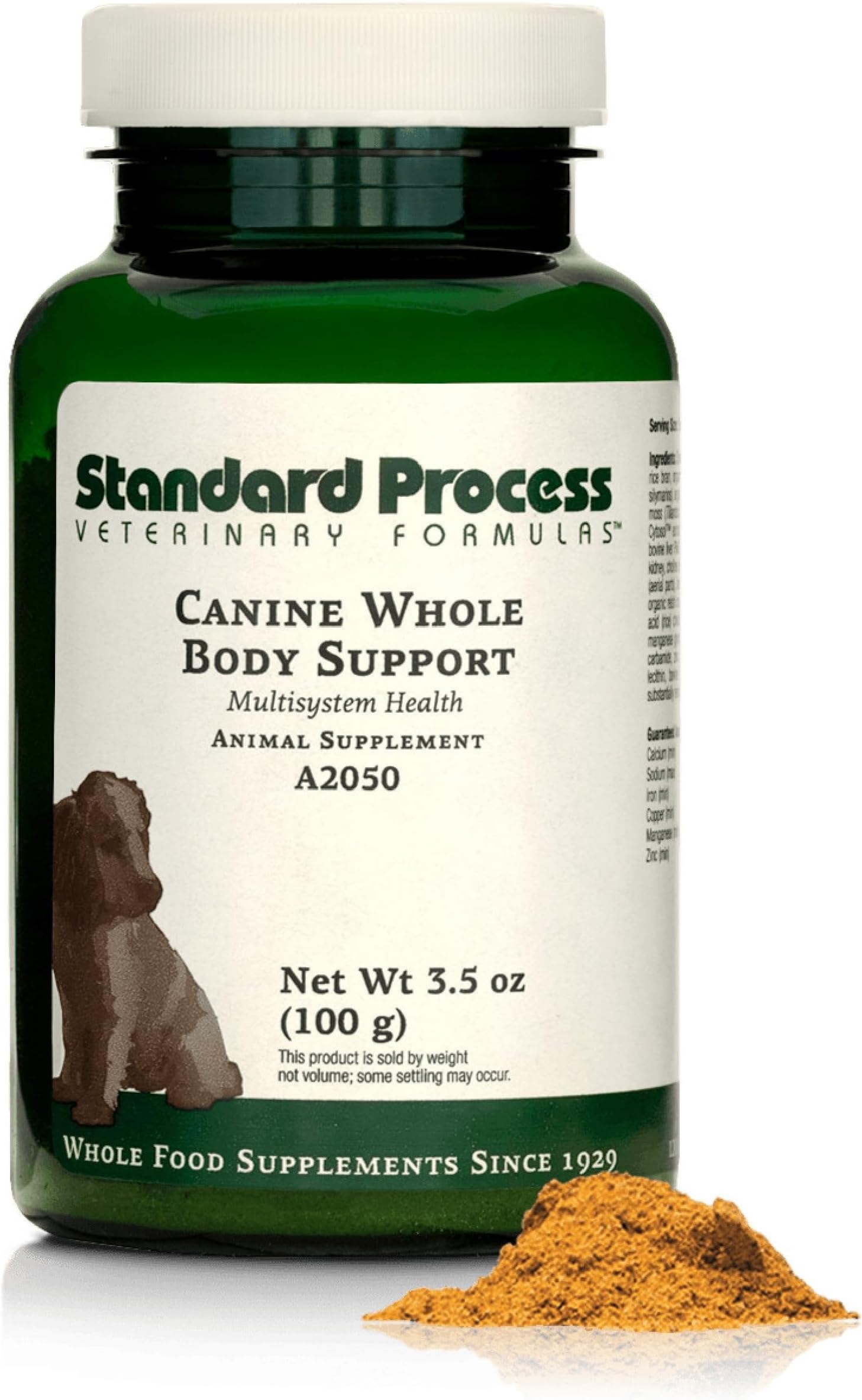 Standard Process Whole Body Multisystem Support for Canines, 100 g | Nutritional Powder for Daily Health Maintenance, Multisystem Support Supplement for Canines