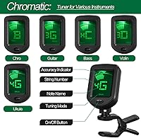 Vista 2 de Guitar Capo Guitar Tuner Set, Guitar Accessories, Including Guitar Capo Guitar Tuner Guitar Picks and Guitar Pick Holder, for Guitar Players and