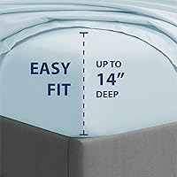 Vista 3 de Cathay Home Essentials Juego de sábanas de microfibra ultra suave, hipoalergénicas, resistentes a las arrugas, doble cepillado, color aguamarina