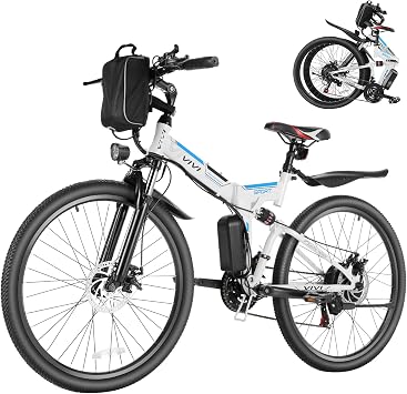 Vivi Electric Bike for Adults, 750W Rated Folding Electric Mountain Bike 26 Commuter Ebike 20MPH Foldable Ebike Adult Electric Bicycles with Battery, Dual Shock Absorber, SGS Certified to UL2849