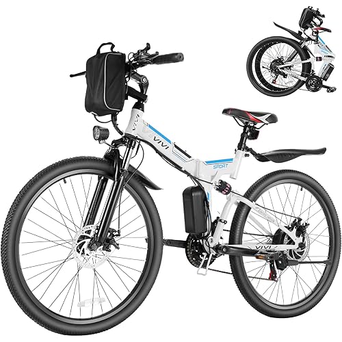 Vivi Electric Bike for Adults, 1000W Peak Folding Electric Mountain Bike 26'' Commuter Ebike 22MPH Foldable Ebike Adult Electric Bicycles with Battery, Dual Shock Absorber, SGS Certified to UL2849