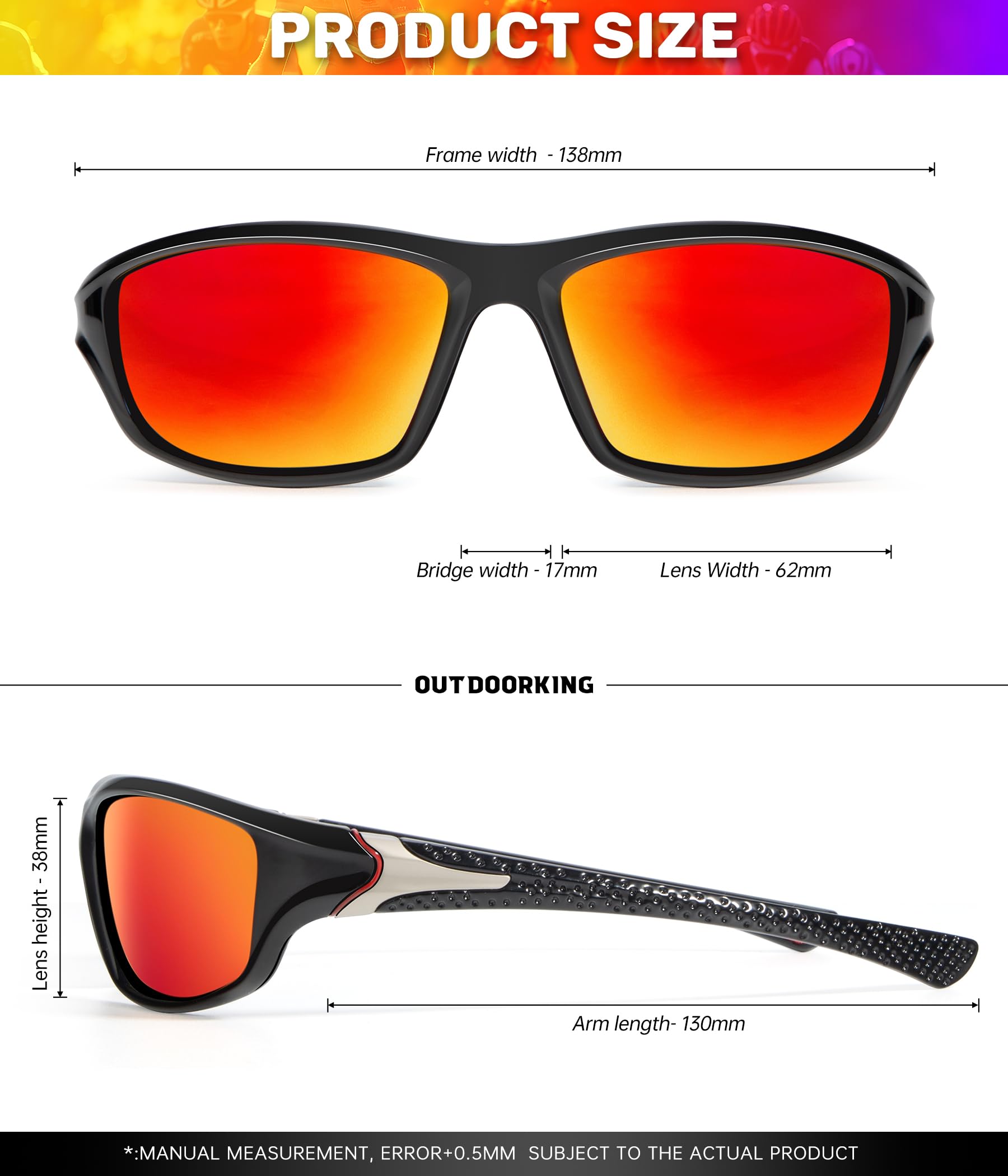 Sports Mens-Sunglasses Polarized Sunglasses-Men: Sunglasses for Men UV Protection for Running Cycling Fishing