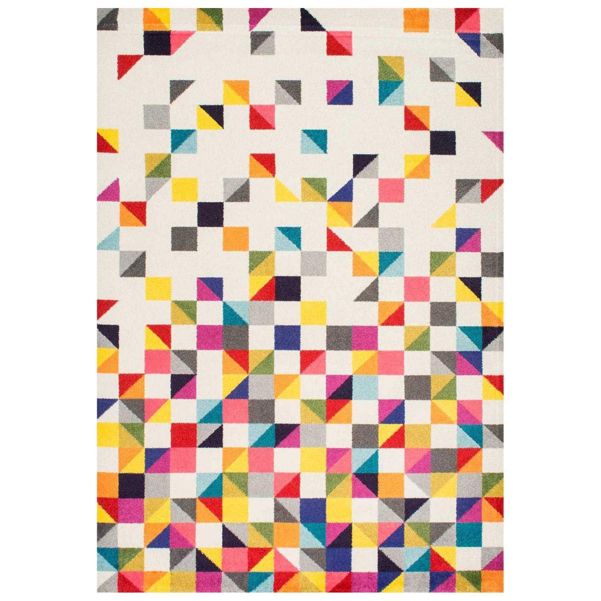UN AMOUR DE TAPIS - tapis chambre detru boutik noir, blanc, rose, bleu, gris, jaune, orange, violet, rouge, vert, gris - 120 x 170 cm - tapis moderne 4139
