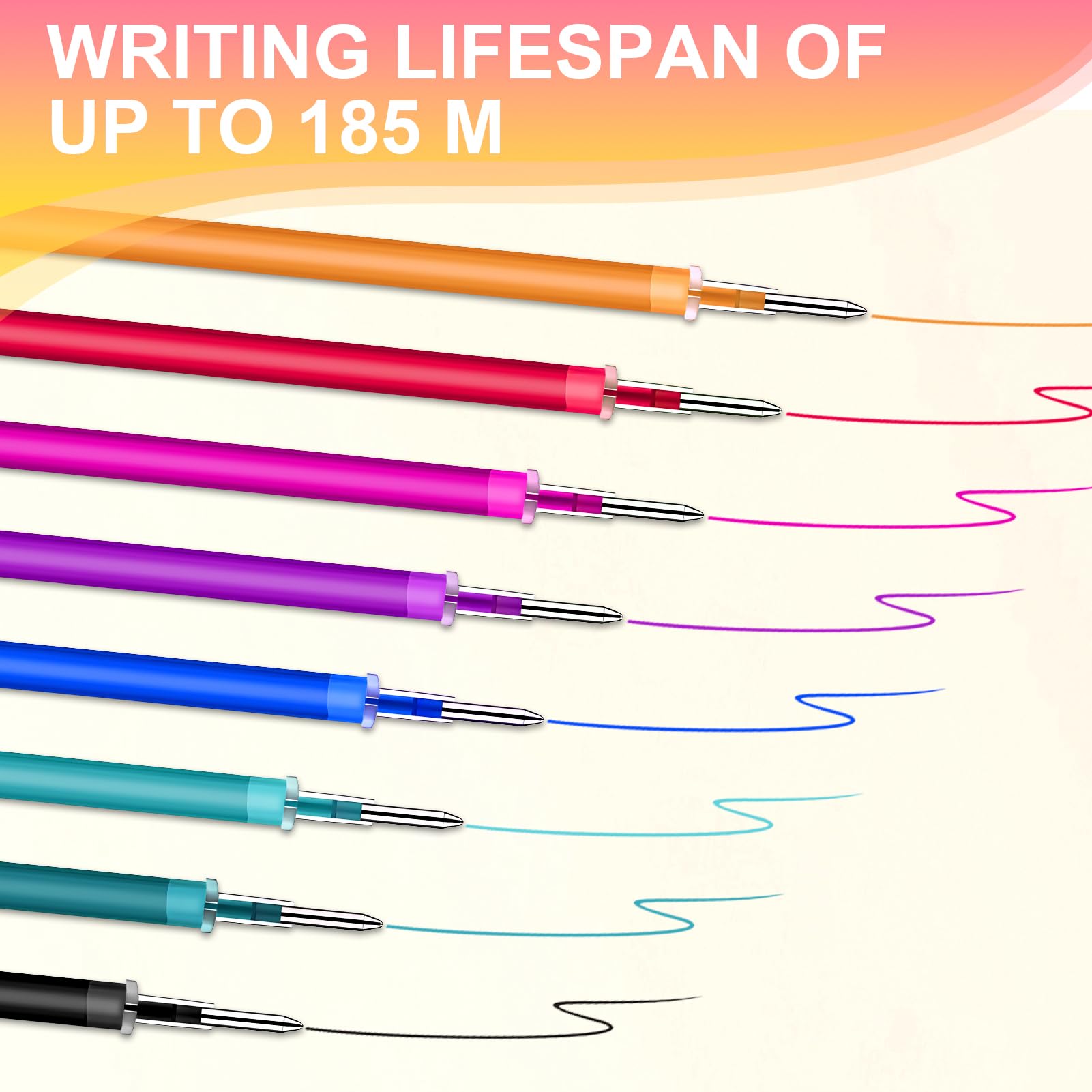 16 Mines Effaçables Multicolores Pour Stylo Legami - 0,7 Mm, 8 Couleurs, Écriture Fluide 185 Mètres