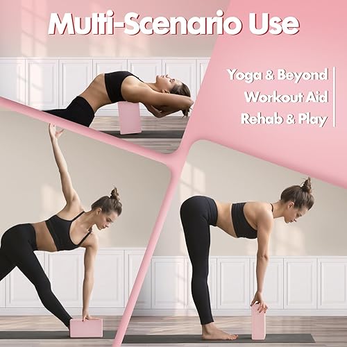 Miniatura 6 de Bloque de yoga EVA de alta densidad  Bloque duro y grueso (8.82 oz) para yoga, pilates, entrenamiento de danza  Ladrillo de ejercicio antideslizante