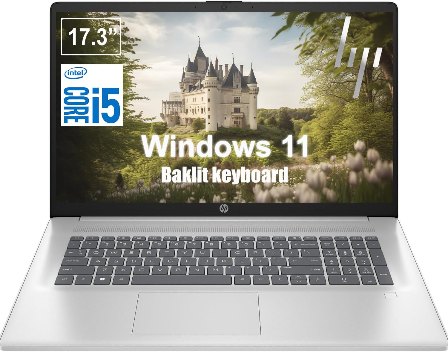 HP 17.3 Inch Laptop with Lifetime Microsoft 365 Web | Backlit Keyboard, Fingerpr…