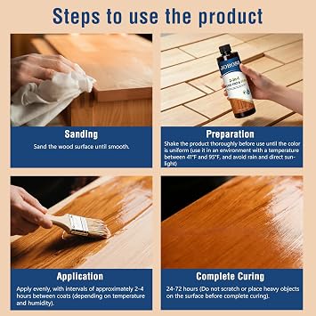Advanced Wood Stain & Sealer, (Dark Walnut, 9oz/250ml), Enhances Wood Grain, Waterproof, Flexible, Crack Resistant, Weather Resistant, Non-Toxic Environmentally Friendly