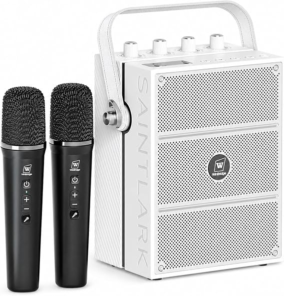100W Bluetooth Speaker with 2 Wireless Microphones S99 | Powerful Voice Amplifier, Portable Karaoke Machine for Adults, PA System for Home Entertainment, Party, Teaching & Events