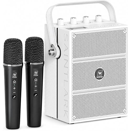 100W Voice Amplifier Wireless, Bluetooth Speaker Loud with Wireless Microphones, Party Speaker with Karaoke Microphones, Portable Karaoke Machine for Adults, PA System for Party, Teaching, Singing